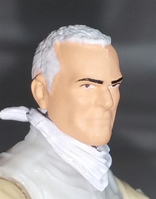 Male Head: "Trooper" Light Skin Tone with White Hair - 1:18 Scale MTF Accessory for 3-3/4" Action Figures
