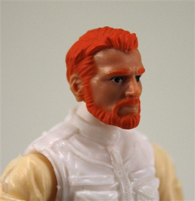 Male Head: "Ranger" Light Skin Tone with RED BEARD - 1:18 Scale MTF Accessory for 3-3/4" Action Figures