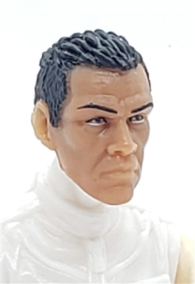Male Head: "IRA" Tan Skin Tone (Native American Indian) with Black Hair - 1:18 Scale MTF Accessory for 3-3/4" Action Figures