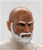 Male Head: "RUSSELL" TAN Skin Tone with Bald Head & WHITE BEARD - 1:18 Scale MTF Accessory for 3-3/4" Action Figures
