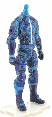 MTF Male Trooper Body WITHOUT Head BLUE CAMO "Chimera-Ops" Armor Leg Version BASIC - 1:18 Scale Marauder Task Force Action Figure