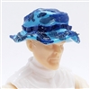 Headgear: Boonie Hat BLUE CAMO Version - 1:18 Scale Modular MTF Accessory for 3-3/4" Action Figures