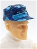 Headgear: Fatigue Cap BLUE CAMO Version - 1:18 Scale Modular MTF Accessory for 3-3/4" Action Figures