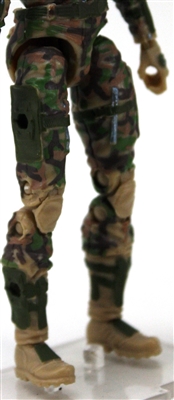 Female Legs WITH Waist: TAN-GREEN-BROWN CAMO Legs  - Right AND Left Legs WITH Waist - 1:18 Scale MTF Valkyries Accessory for 3-3/4" Action Figures