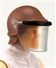 Headgear: Swat RIOT Helmet with Visor "Face Shield" BROWN Version - 1:18 Scale Modular MTF Accessory for 3-3/4" Action Figures