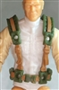 Male Vest: Harness Rig GREEN with Brown Version - 1:18 Scale Modular MTF Accessory for 3-3/4" Action Figures