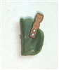 Pistol Holster: Small Left Handed GREEN & Brown Version - 1:18 Scale Modular MTF Accessory for 3-3/4" Action Figures