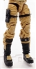 Male Legs: DARK TAN and BLACK Cloth Legs (NO Armor) -  Right AND Left Pair-NO WAIST-LEGS ONLY  - 1:18 Scale MTF Accessory for 3-3/4" Action Figures