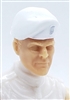 Headgear: Beret WHITE with RED Trim Version - 1:18 Scale Modular MTF Accessory for 3-3/4" Action Figures
