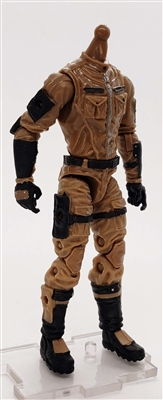 MTF Male Trooper Body WITHOUT Head BROWN "Terra-Ops" CLOTH Legs (No Leg Armor) - 1:18 Scale Marauder Task Force Action Figure