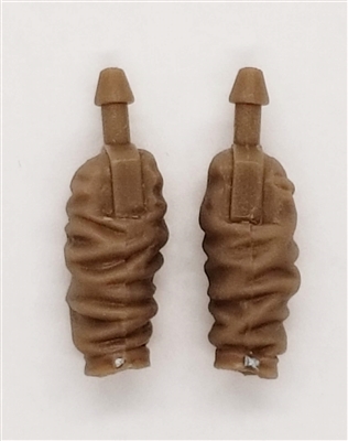 Male Forearms: BROWN Cloth Forearms (NO Armor) - Right AND Left (Pair) - 1:18 Scale MTF Accessory for 3-3/4" Action Figures