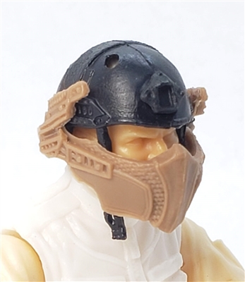 Headgear: Armor Face Shield for Helmet BROWN Version - 1:18 Scale Modular MTF Accessory for 3-3/4" Action Figures