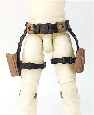 Belt with Drop Down Leg Holster: BROWN & Black Version - 1:18 Scale Modular MTF Accessory for 3-3/4" Action Figures