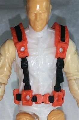 Male Vest: Harness Rig ORANGE Version - 1:18 Scale Modular MTF Accessory for 3-3/4" Action Figures