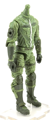 MTF Male Trooper Body WITHOUT Head LIGHT GREEN "Flight-Ops" Armor Leg Version BASIC - 1:18 Scale Marauder Task Force Action Figure
