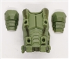 Male Vest: Armor Type LIGHT GREEN with GREEN Version - 1:18 Scale Modular MTF Accessory for 3-3/4" Action Figures