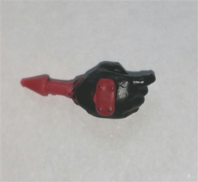 Hand: Right Black Full Glove with Red Armor - 1:18 Scale MTF Accessory for 3-3/4" Action Figures