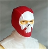 Male Head: Balaclava RED Mask with White "SKULL" Deco - 1:18 Scale MTF Accessory for 3-3/4" Action Figures