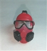 Headgear: Gasmask RED with BLACK Version - 1:18 Scale Modular MTF Accessory for 3-3/4" Action Figures