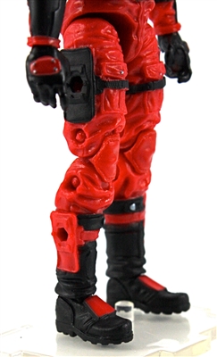 Male Legs: RED Cloth Legs (NO Armor) -  Right AND Left Pair-NO WAIST-LEGS ONLY  - 1:18 Scale MTF Accessory for 3-3/4" Action Figures