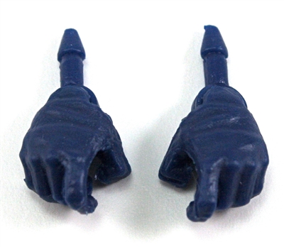 Male Hands: BLUE Full Gloves Right AND Left (Pair) - 1:18 Scale MTF Accessory for 3-3/4" Action Figures