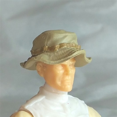 Headgear: Boonie Hat TAN & Tan Version - 1:18 Scale Modular MTF Accessory for 3-3/4" Action Figures