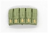 Ammo Pouch: 5 Pocket Magazine Pouch TAN & GREEN Version - 1:18 Scale Modular MTF Accessory for 3-3/4" Action Figures