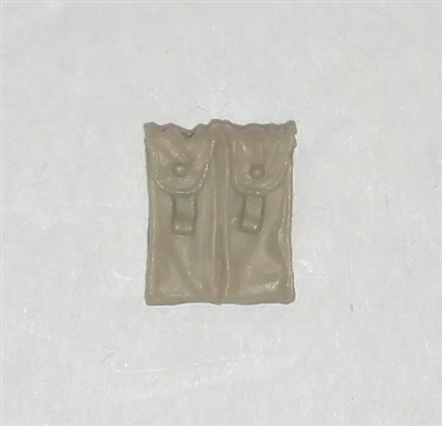 Ammo Pouch: Double Magazine TAN & Tan Version - 1:18 Scale Modular MTF Accessory for 3-3/4" Action Figures