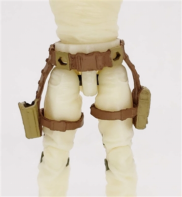 Belt with Drop Down Leg Holster: TAN & Brown Version - 1:18 Scale Modular MTF Accessory for 3-3/4" Action Figures