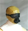 Male Head: Mask with Goggles & Breather DARK TAN & Black Version - 1:18 Scale MTF Accessory for 3-3/4" Action Figures