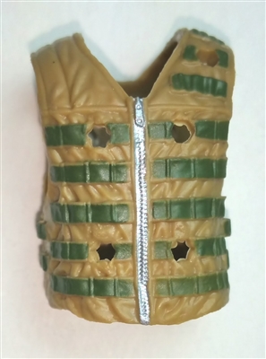 Male Vest: Tactical Type DARK TAN & Green Version - 1:18 Scale Modular MTF Accessory for 3-3/4" Action Figures