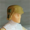 Headgear: Armor Helmet DARK TAN & Green Version - 1:18 Scale Modular MTF Accessory for 3-3/4" Action Figures