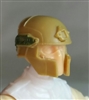 Headgear: Tactical Helmet DARK TAN & Green Version - 1:18 Scale Modular MTF Accessory for 3-3/4" Action Figures