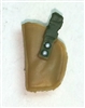 Pistol Holster: Small Left Handed DARK TAN & Green Version - 1:18 Scale Modular MTF Accessory for 3-3/4" Action Figures