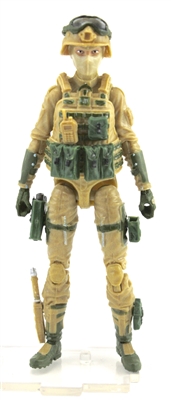 DELUXE MTF Female Valkyries DARK TAN & GREEN "Assault-Ops" Version - 1:18 Scale Marauder Task Force Action Figure