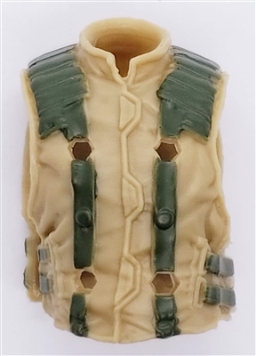 Male Vest: Model 86 Type DARK TAn & GREEN Version - 1:18 Scale Modular MTF Accessory for 3-3/4" Action Figures