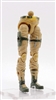 Female Legs WITH Waist: DARK TAN & GREEN Legs  - Right AND Left Legs WITH Waist - 1:18 Scale MTF Valkyries Accessory for 3-3/4" Action Figures