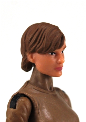 Female Head: "Athena"  Light Skin Tone with Brown Short Hair - 1:18 Scale MTF Valkyries Accessory for 3-3/4" Action Figures