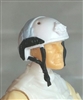 Headgear: Half-Shell Helmet WHITE with Black & Light Blue Version - 1:18 Scale Modular MTF Accessory for 3-3/4" Action Figures