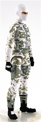 MTF Female Valkyries with Balaclava Head  WHITE Camo "Arctic-Ops" Version BASIC - 1:18 Scale Marauder Task Force Action Figure