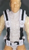 Male Vest: Harness Rig WHITE with Black Version - 1:18 Scale Modular MTF Accessory for 3-3/4" Action Figures