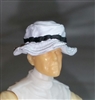 Headgear: Boonie Hat WHITE with Black Version - 1:18 Scale Modular MTF Accessory for 3-3/4" Action Figures