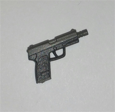 TACTICAL Automatic Pistol GUN-METAL Version - 1:18 Scale Weapon for 3-3/4 Inch Action Figures