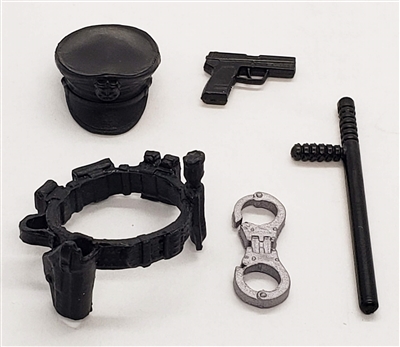 Police Officer Weapon & Gear Equipment Set - 1:18 Scale MTF Accessoris for 3-3/4" Action Figures