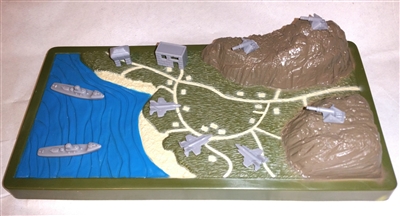 Contoured Terrain Battle Map with Buildings, Planes, Cannons & Boats - 1:18 Scale Accessory for 3 3/4 Inch Action Figures