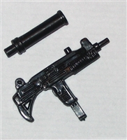 UZI Sub-Machine Gun with Silencer - 1:18 Scale Weapon for 3 3/4 Inch Action Figures