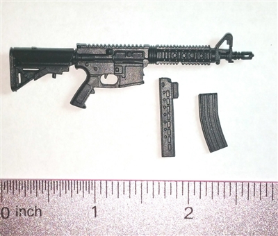 M4-CQB Rifle w/ Mags BLACK Version BASIC - "Modular" 1:12 Scale Weapon for 6 Inch Action Figures
