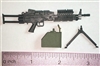 MK-46 SAW Para "COMPACT" Machine Gun with Ammo Case & Bipod Black Version - "Modular" 1:12 Scale Weapon for 6 Inch Action Figures