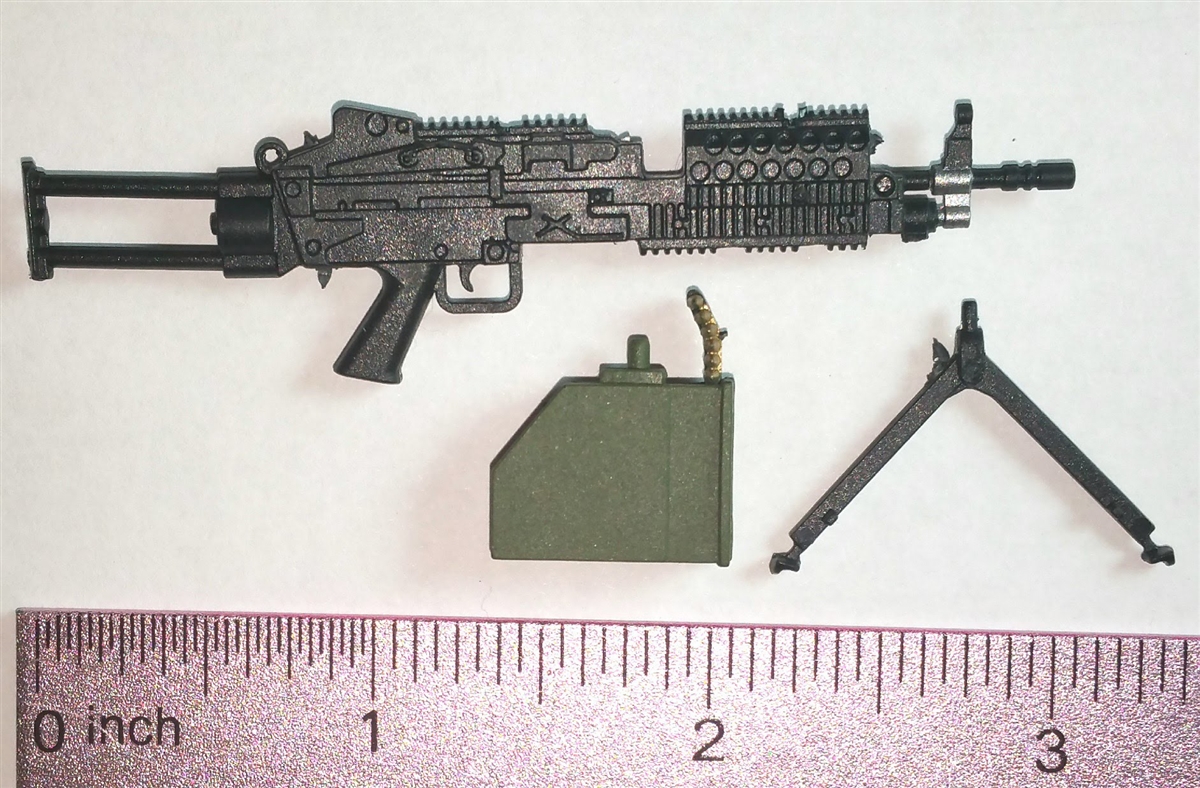 1:6 MK46 Light Machine Gun Black/Sand 2-Color Gun Model For 12" Soldier Figure 