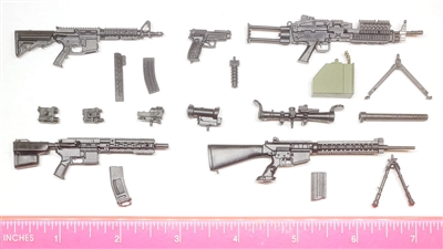 Marauder 1:12th Scale Series #1 : Complete Set (Weapons & Weapon Accessories) - 1:12 Scale Weapons for 6 Inch Action Figures